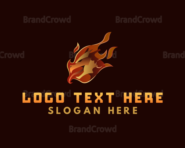 Fire Dragon Reptile Logo