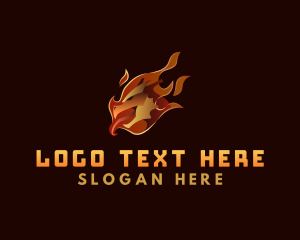 Lizard - Fire Dragon Reptile logo design