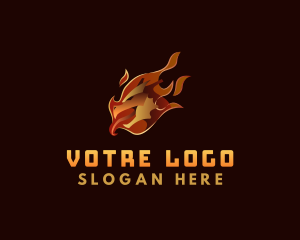 Fire Dragon Reptile Logo