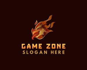 Fire Dragon Reptile logo design