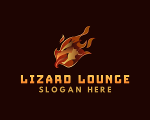 Fire Dragon Reptile logo design