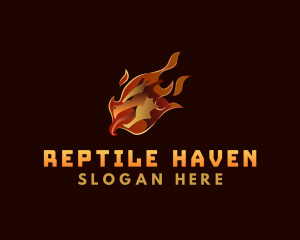 Fire Dragon Reptile logo design