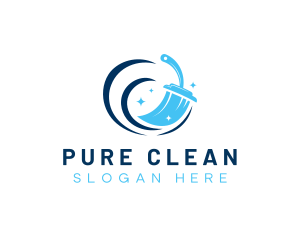 Squeegee Janitor Cleaning logo design