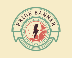 Vintage Moon Bolt Banner logo design