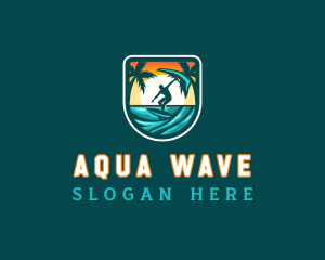 Beach Foil Surfing logo design