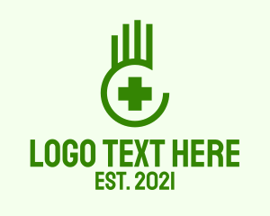 Pharma - Medical Hand Cross logo design