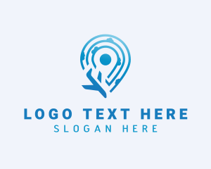 Airplane - Airplane Location Pin logo design