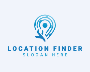 Airplane Location Pin logo design