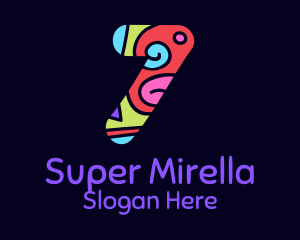 Nursery - Colorful Shapes Number 7 logo design