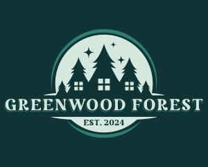 Forest House Tree logo design