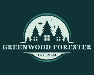 Forest House Tree logo design