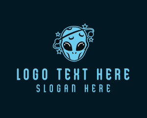 Space Galaxy Alien logo design