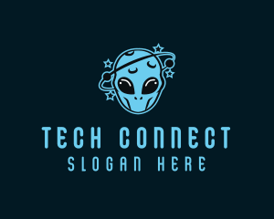 Player - Space Galaxy Alien logo design