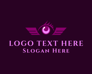 Beauty Vlogger - Violet Eye Wing logo design