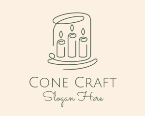 Wax Candle Monoline logo design