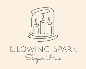 Wax Candle Monoline logo design