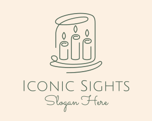 Wax Candle Monoline logo design