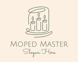 Wax Candle Monoline logo design