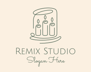 Wax Candle Monoline logo design