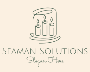 Wax Candle Monoline logo design