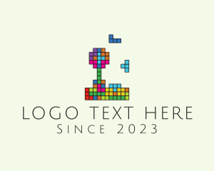 Tetris - Arcade Joystick Tetris Game logo design