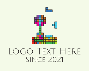 Brick - Multicolor Tetris Game logo design