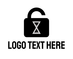 Password - Hourglass Security Lock logo design