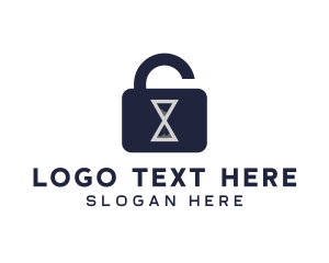 Password - Hourglass Security Lock logo design