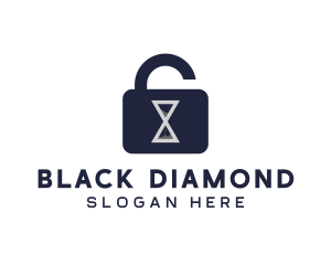 Hourglass Security Lock  logo design