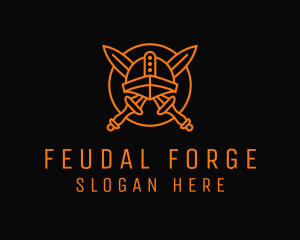 Feudal - Viking Weapon Armor logo design