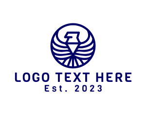 Security - Geometric Eagle Medallion logo design