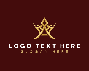 High End - Royal Crown Letter A logo design