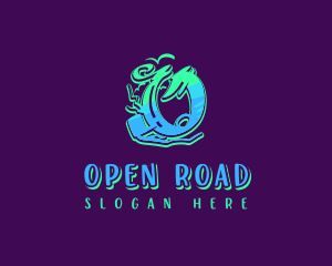 Neon Graffiti Letter O logo design