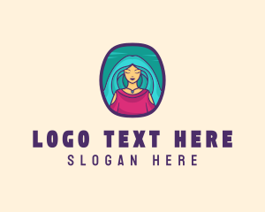 Cartoon Woman Avatar logo design