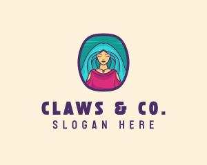 Cartoon Woman Avatar logo design