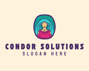 Cartoon Woman Avatar logo design