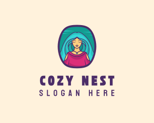 Cartoon Woman Avatar logo design