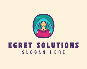 Cartoon Woman Avatar logo design