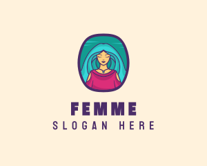 Cartoon Woman Avatar logo design