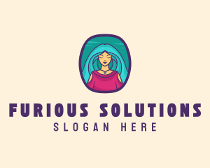 Cartoon Woman Avatar logo design