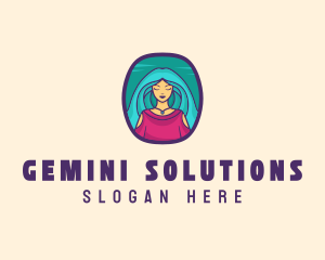 Cartoon Woman Avatar logo design