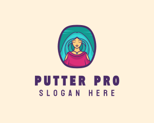 Cartoon Woman Avatar logo design