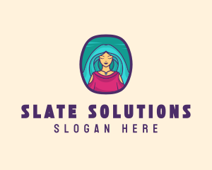 Cartoon Woman Avatar logo design