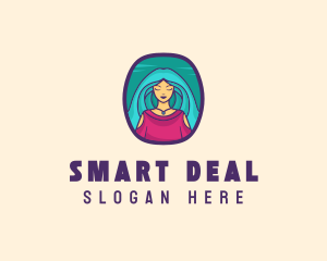 Cartoon Woman Avatar logo design