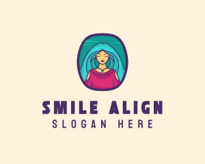 Cartoon Woman Avatar logo design