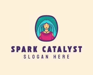 Cartoon Woman Avatar logo design