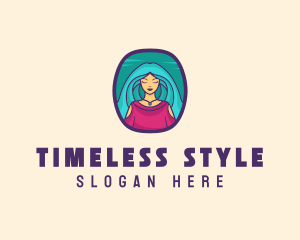 Cartoon Woman Avatar logo design