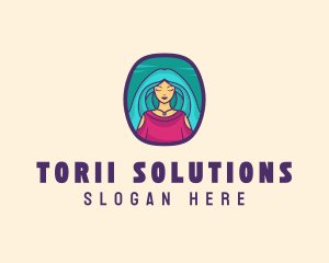 Cartoon Woman Avatar logo design