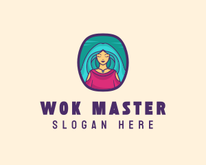 Cartoon Woman Avatar logo design