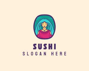 Cartoon Woman Avatar logo design